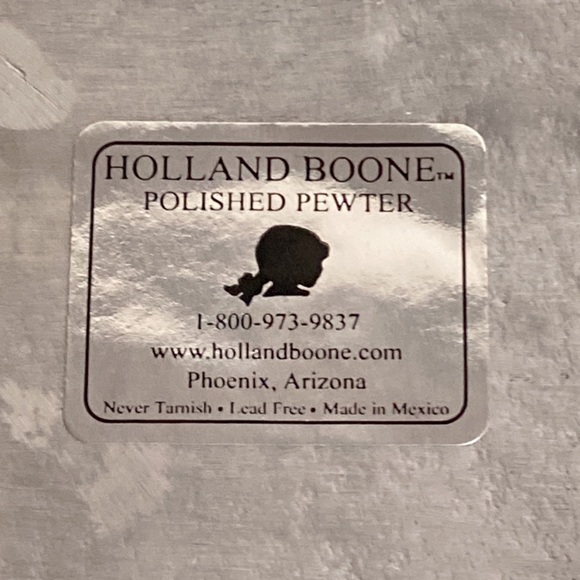 HOLLAND BOONE POLISHED PEWTER DECORATED SQUARE TRAY - Picture 2 of 6